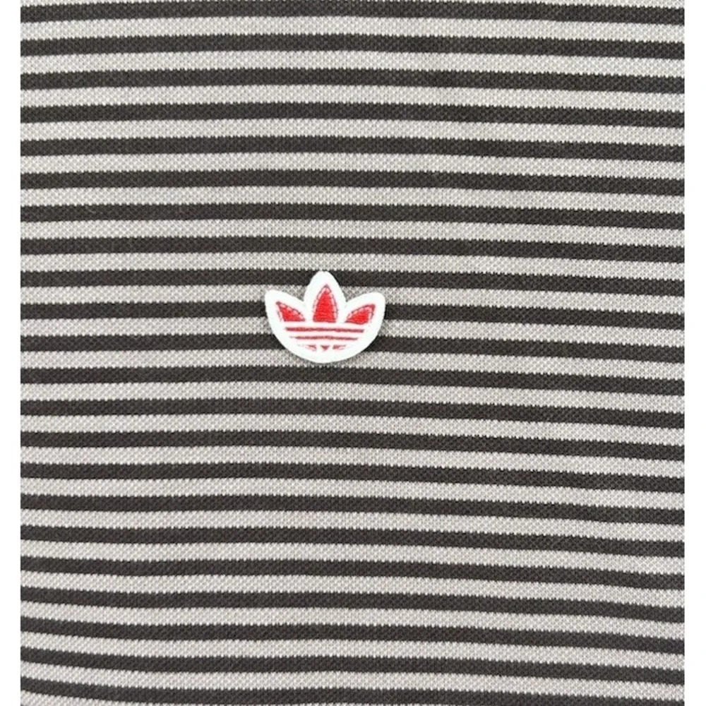 Adidas Originals Stripe Pique Polo Shirt Brown Striped Men's Size XL